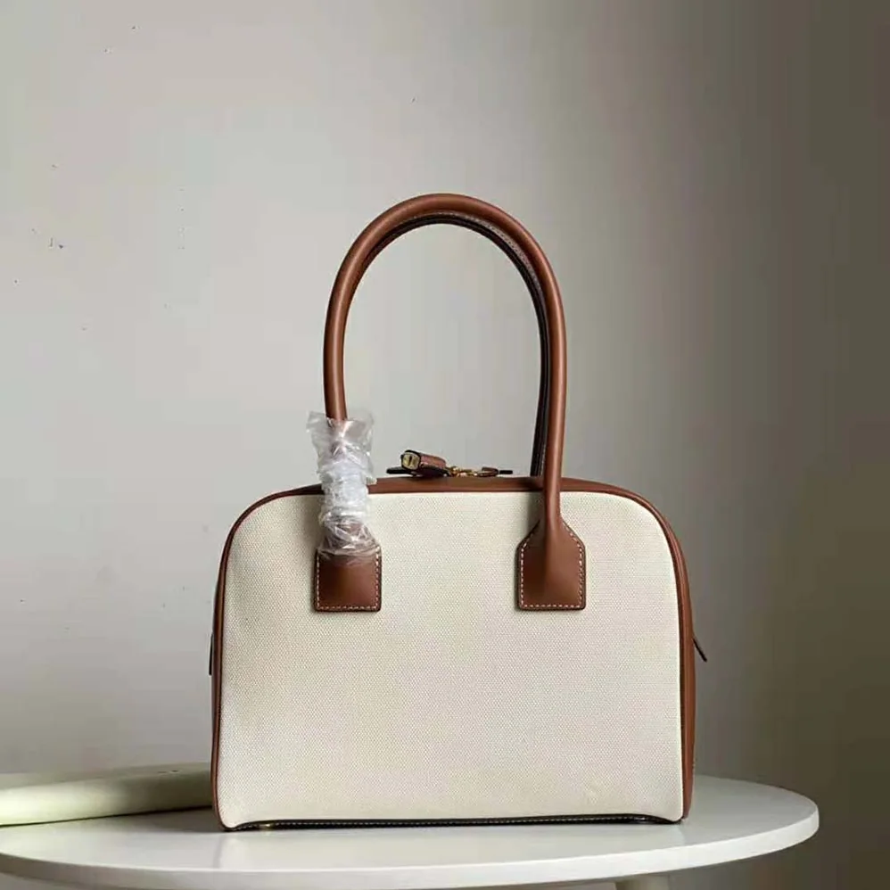 Burberry Medium Horseferry Print Cotton Canvas Half Cube Bag for Women in Brown