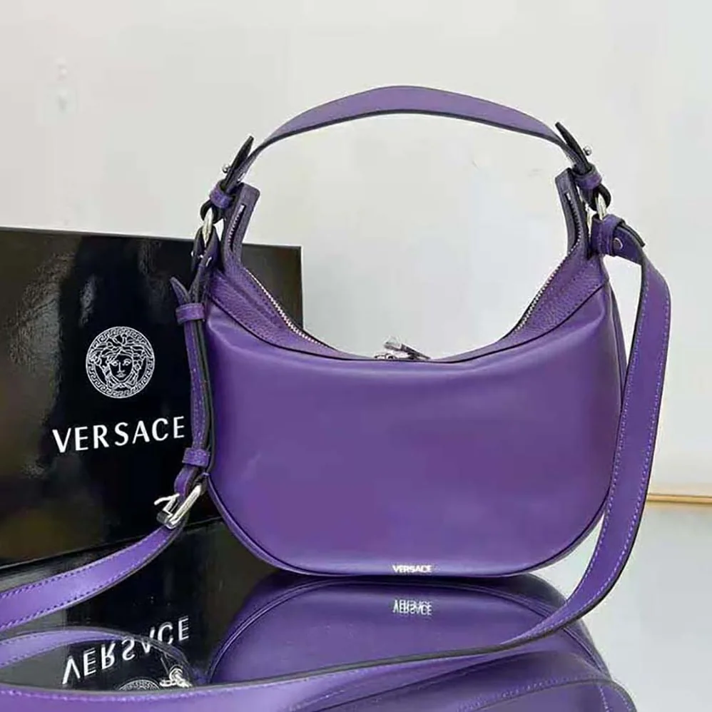Versace Repeat Small Hobo Bag for Women in Purple