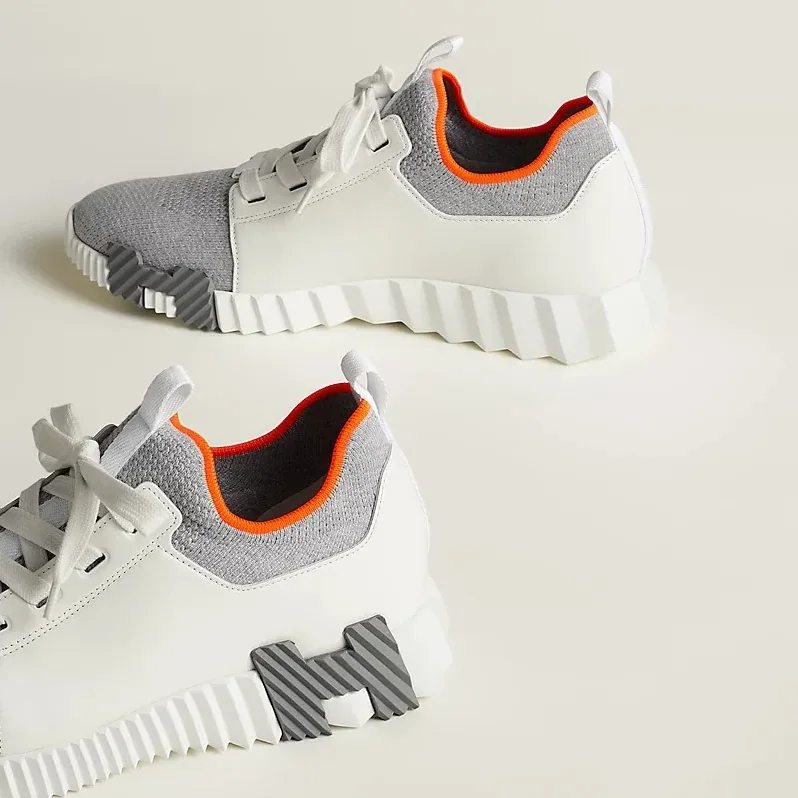 Hermes Depart Slip in On Sneakers Blanc/ Grey Hermes Depart Slip in On Sneakers Blanc/ Grey