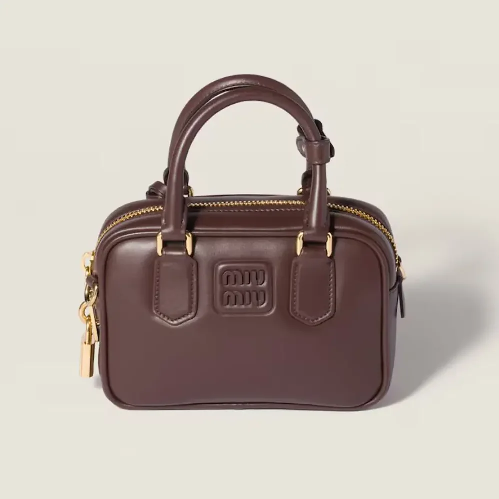 Miu Miu Arcadie Leather Bag for Women in Bordeaux