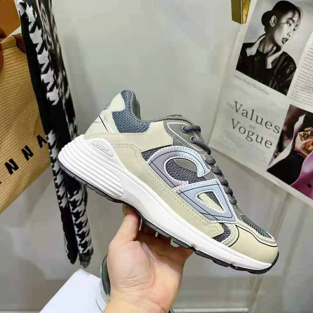Dior B30 Sneaker Olive Mesh and Cream Technical Fabric for Men Dior B30 Sneaker Olive Mesh and Cream Technical Fabric for Men