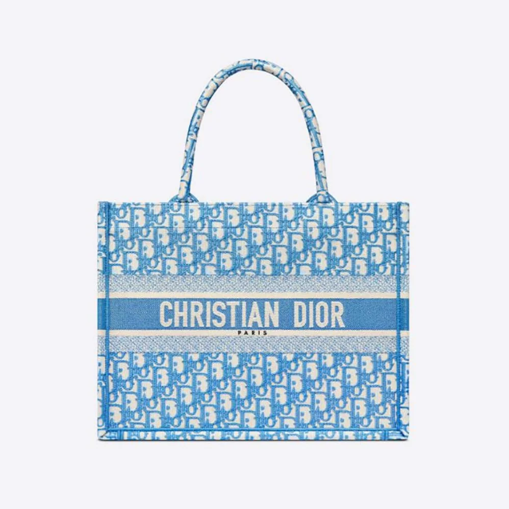 Dior Small Dior Book Tote Cornflower Blue Dior Oblique Embroidery for Women Dior Small Dior Book Tote Cornflower Blue Dior Oblique Embroidery for Women