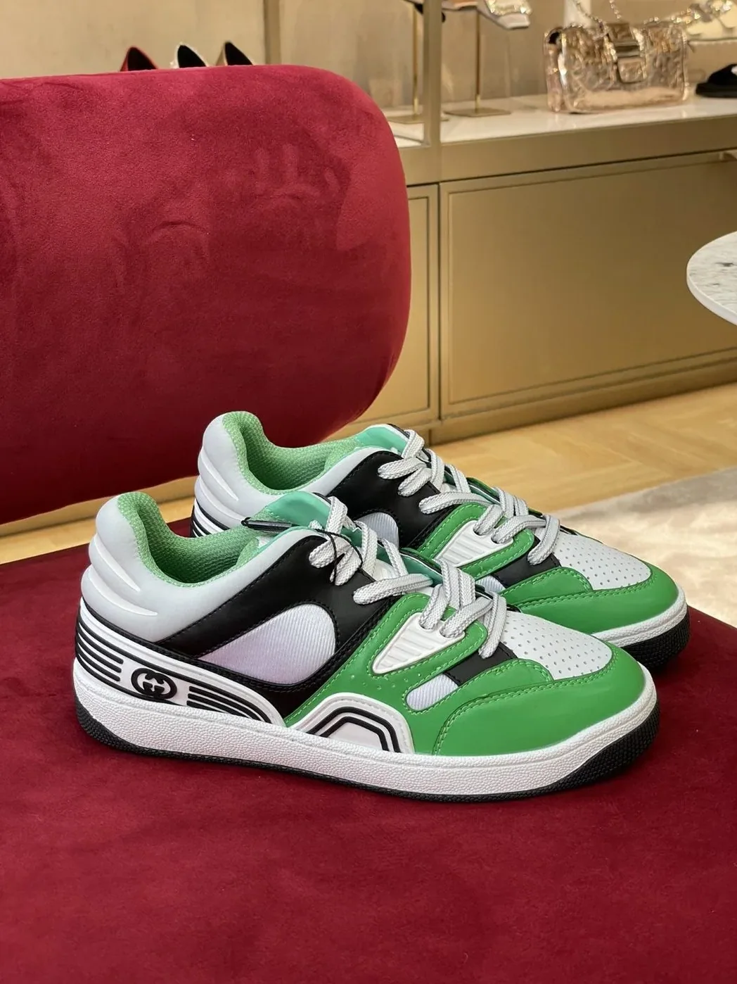 Gucci Sneaker Gucci Basket Donna Green Demetra for Women Gucci Sneaker Gucci Basket Donna Green Demetra for Women