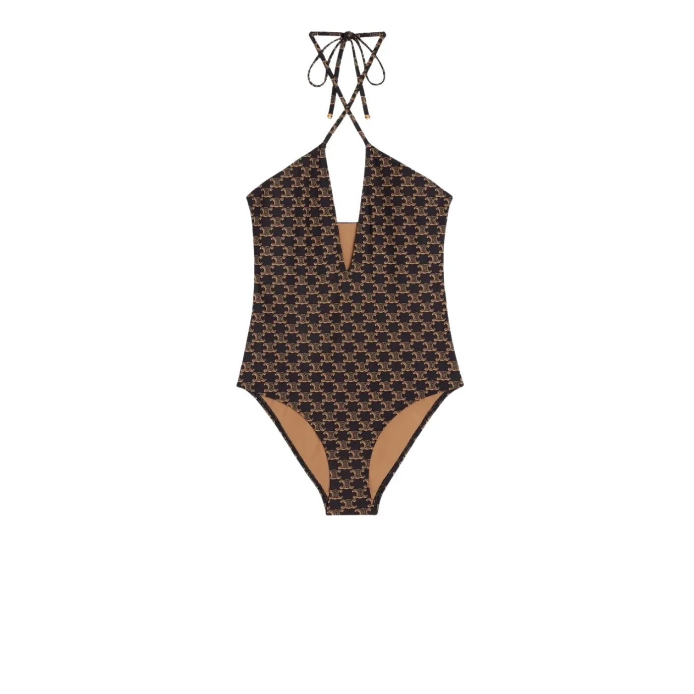 Celine Triomphe Swimsuit In Monogram Brown Celine Triomphe Swimsuit In Monogram Brown