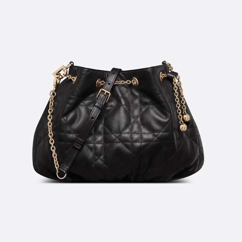 Dior Medium Dior Ammi Bag Black Supple Macrocannage Lambskin for Women