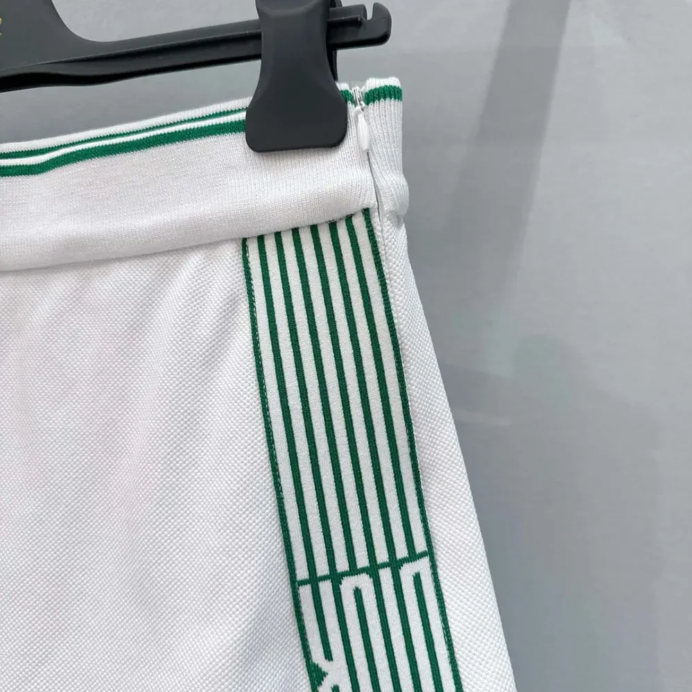 Dior Vibe Skort White Cotton Jersey with Pine Green Dior Graphique Motif for Women