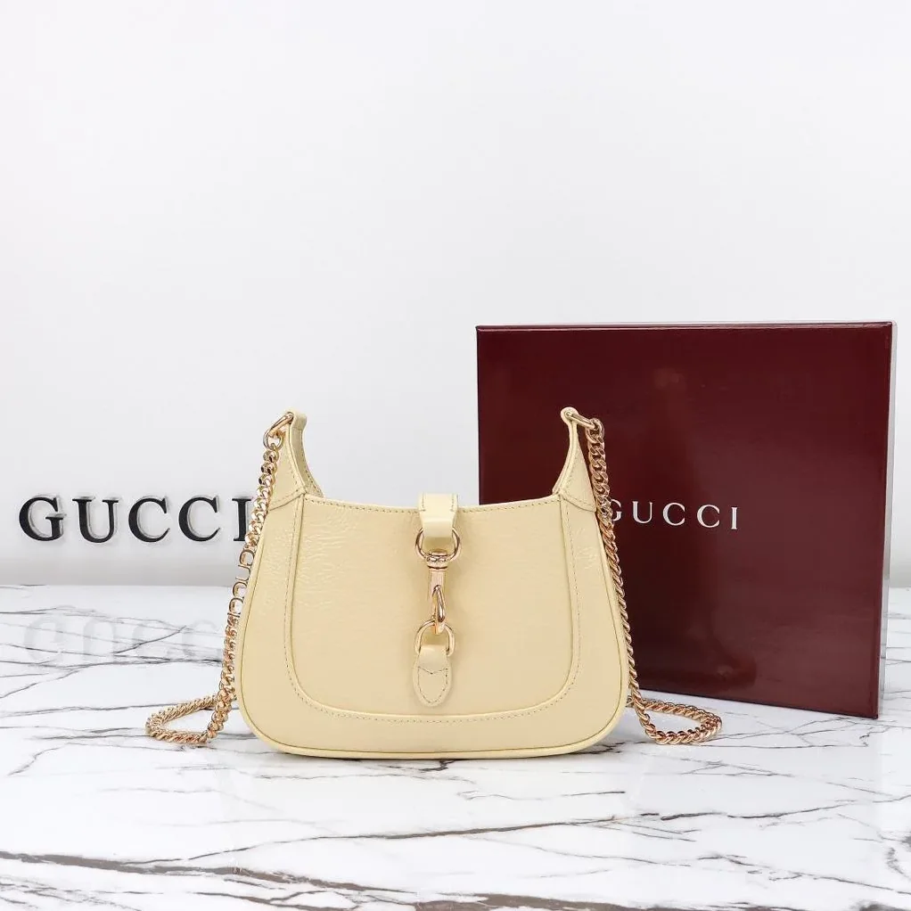 Gucci Jackie Notte Mini Crossbody Bag in Light Yellow Gold Hardware