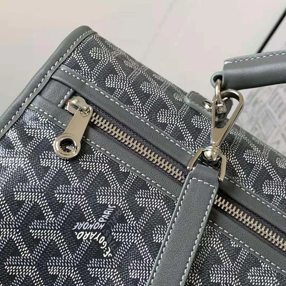 Goyard Saint Léger Backpack in Goyardine Canvas & Chevroches Calfskin for Women in Gray Goyard Saint Léger Backpack in Goyardine Canvas & Chevroches Calfskin for Women in Gray