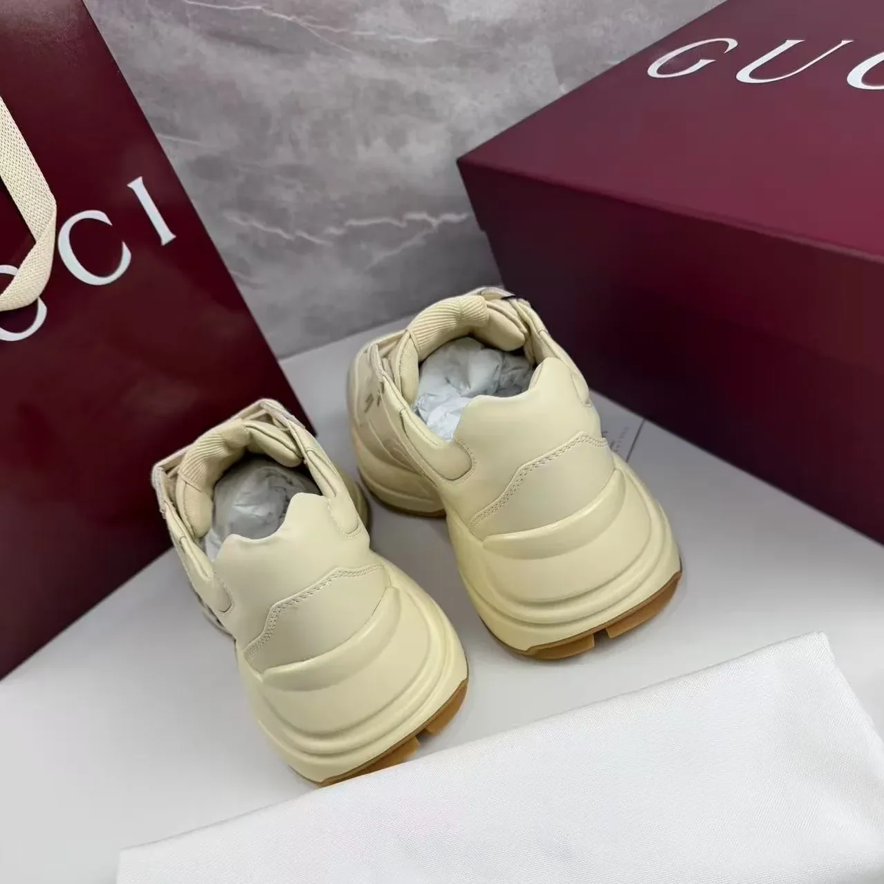 Gucci x Disney Rhyton Sneaker With Mickey Mouse Beige for Women