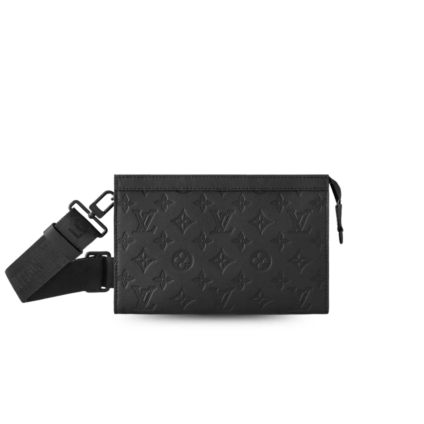 Louis Vuitton Pochette Gaston Wearable Wallet Shoulder Bag / Black Monogram Shadow Black Hardware