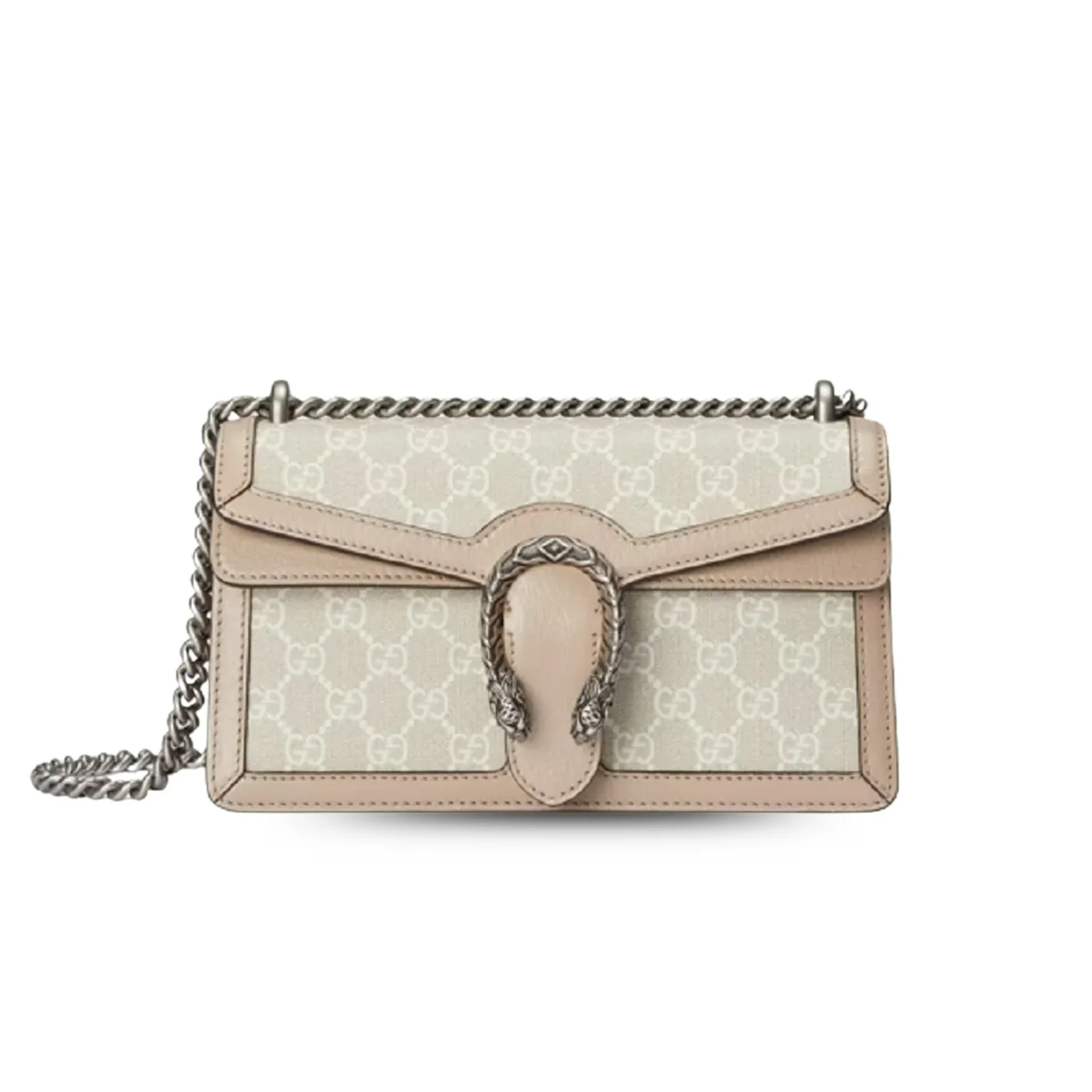 Gucci Dionysus Small Shoulder Bag / Beige/ White GG Supreme Canvas Palladium Hardware