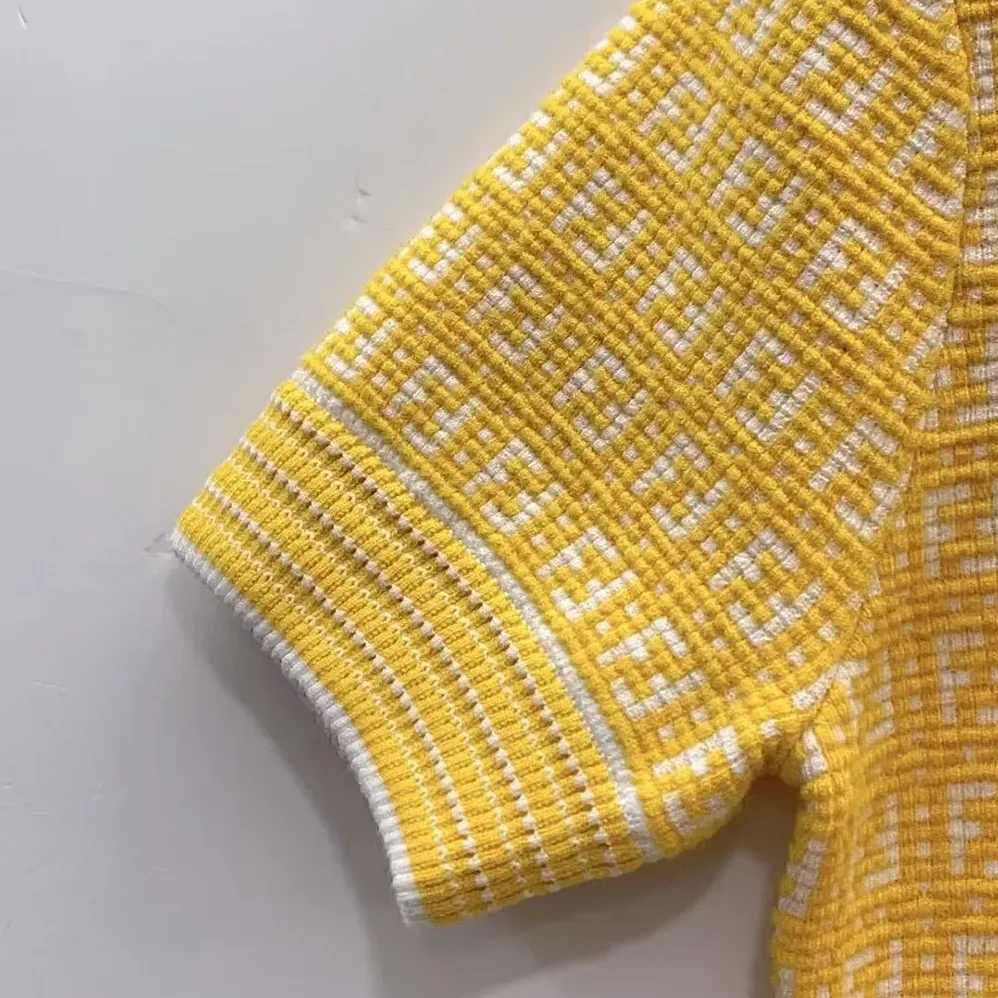 Fendi Sweater Yellow FF Cotton Jumper for Women