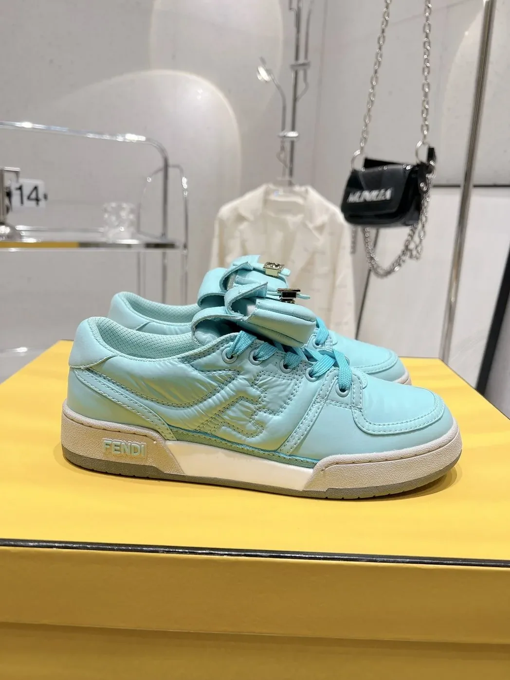 FD Fendi Match Lace-Up Low in Top Sneakers Blue FD Fendi Match Lace-Up Low in Top Sneakers Blue