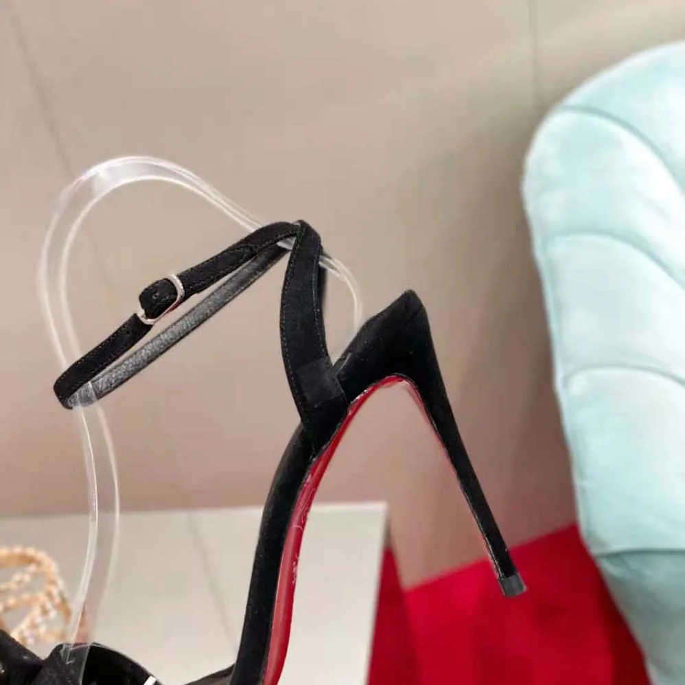 Christian Louboutin Umberta 100 mm in Suede Calfskin for Women in Black Christian Louboutin Umberta 100 mm in Suede Calfskin for Women in Black