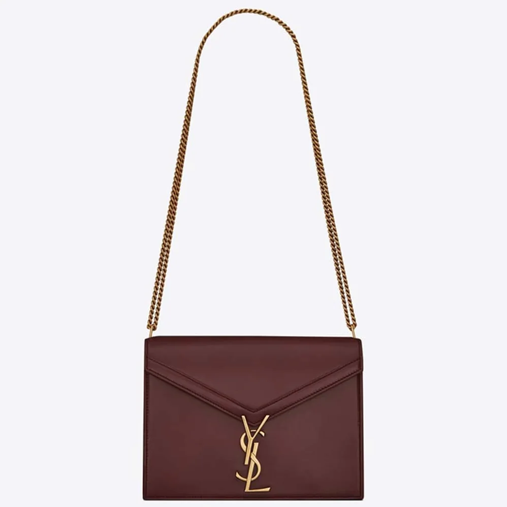 Saint Laurent YSL Cassandra Monogram Clasp Bag Smooth for Women in Maroon Saint Laurent YSL Cassandra Monogram Clasp Bag Smooth for Women in Maroon