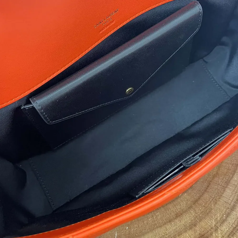 Saint Laurent YSL Loulou Medium in Matelasse Lambskin for Women in Orange Saint Laurent YSL Loulou Medium in Matelasse Lambskin for Women in Orange