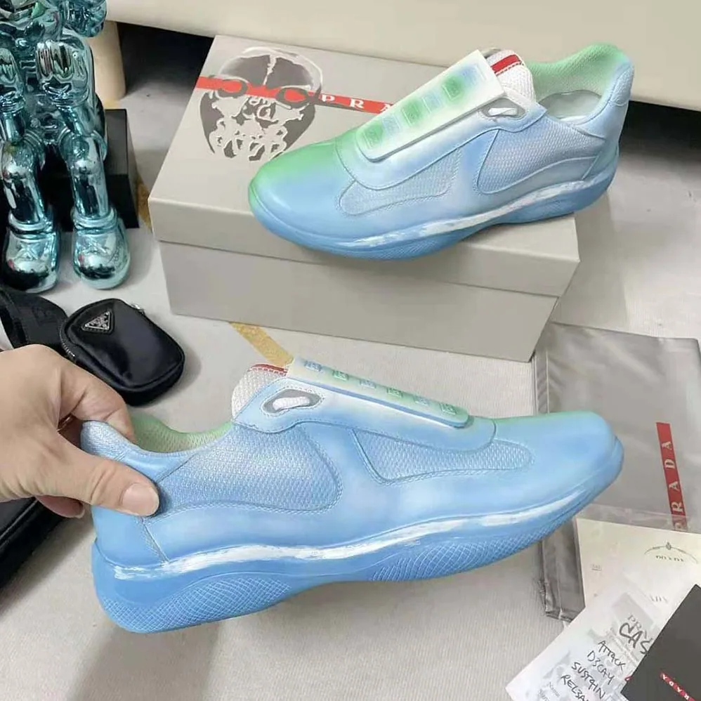 Prada Cass x Prada Americas Cup Rel3ase Sneakers for Unisex in Blue Prada Cass x Prada Americas Cup Rel3ase Sneakers for Unisex in Blue