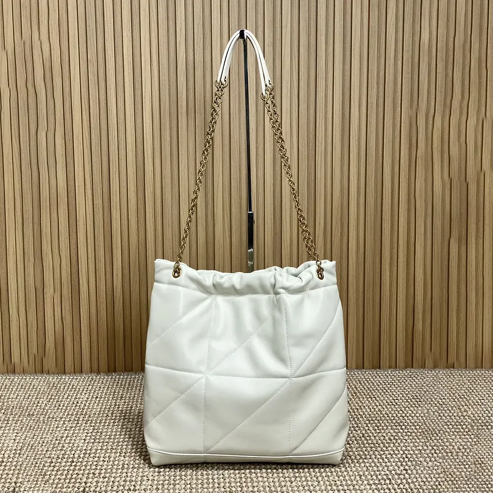 Saint Laurent YSL Jamie Large Pochon In Lambskin for Women in White Saint Laurent YSL Jamie Large Pochon In Lambskin for Women in White