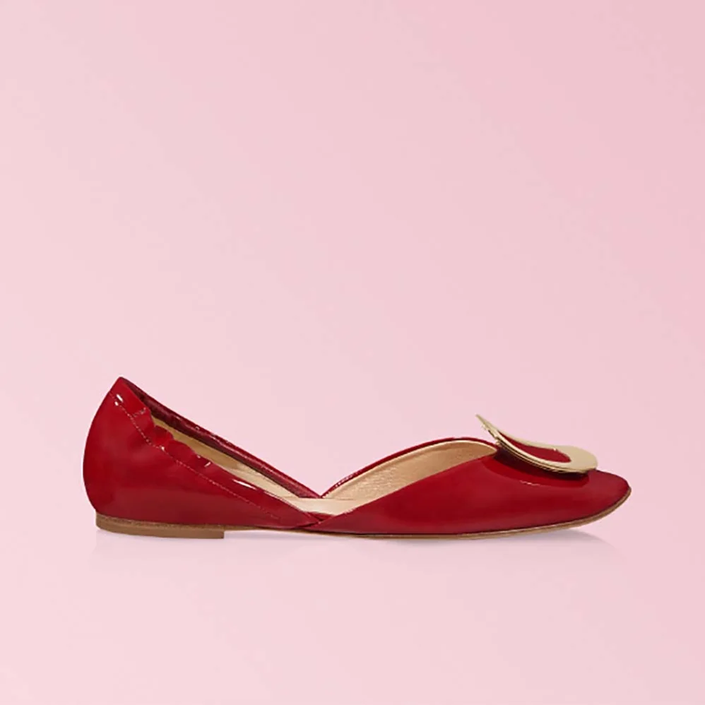 Roger Vivier Shoes Chips Ballerinas in Patent Leather for Women in Red