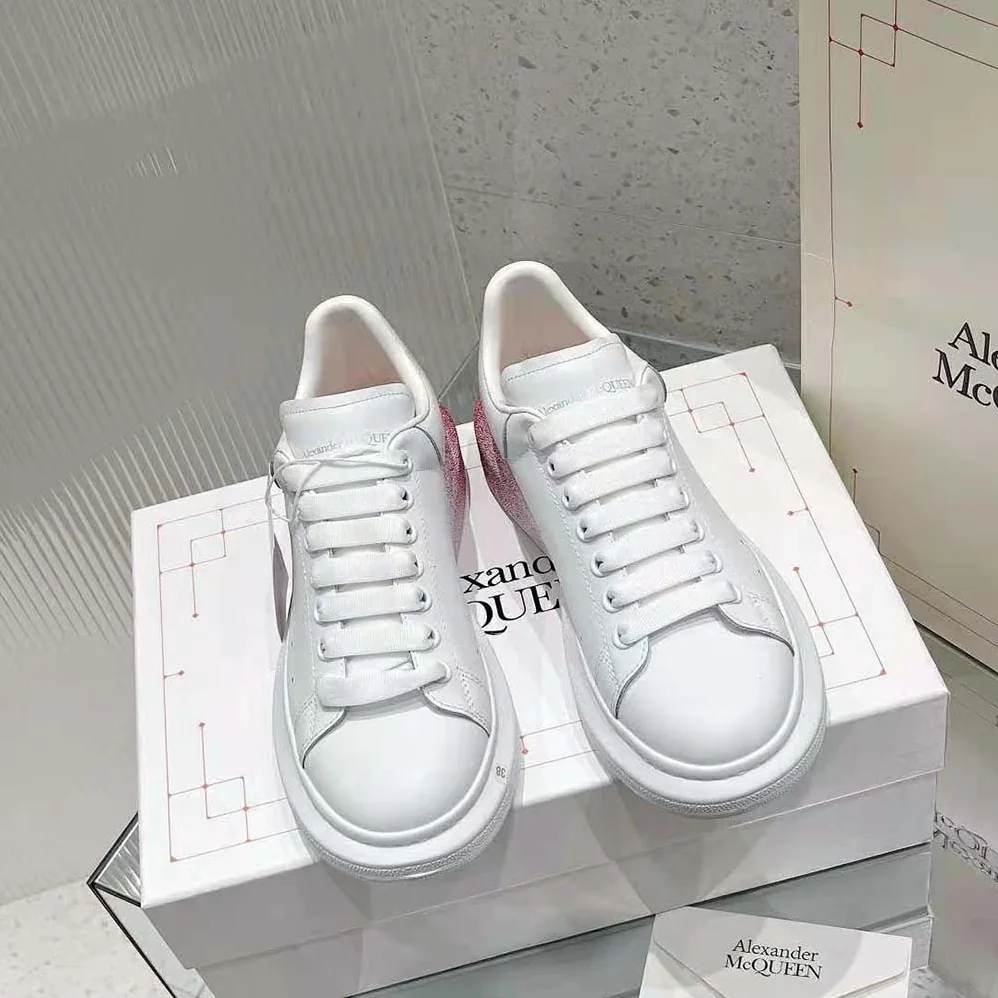Alexander Mcqueen Oversized Sneaker in White for Women in Pink
