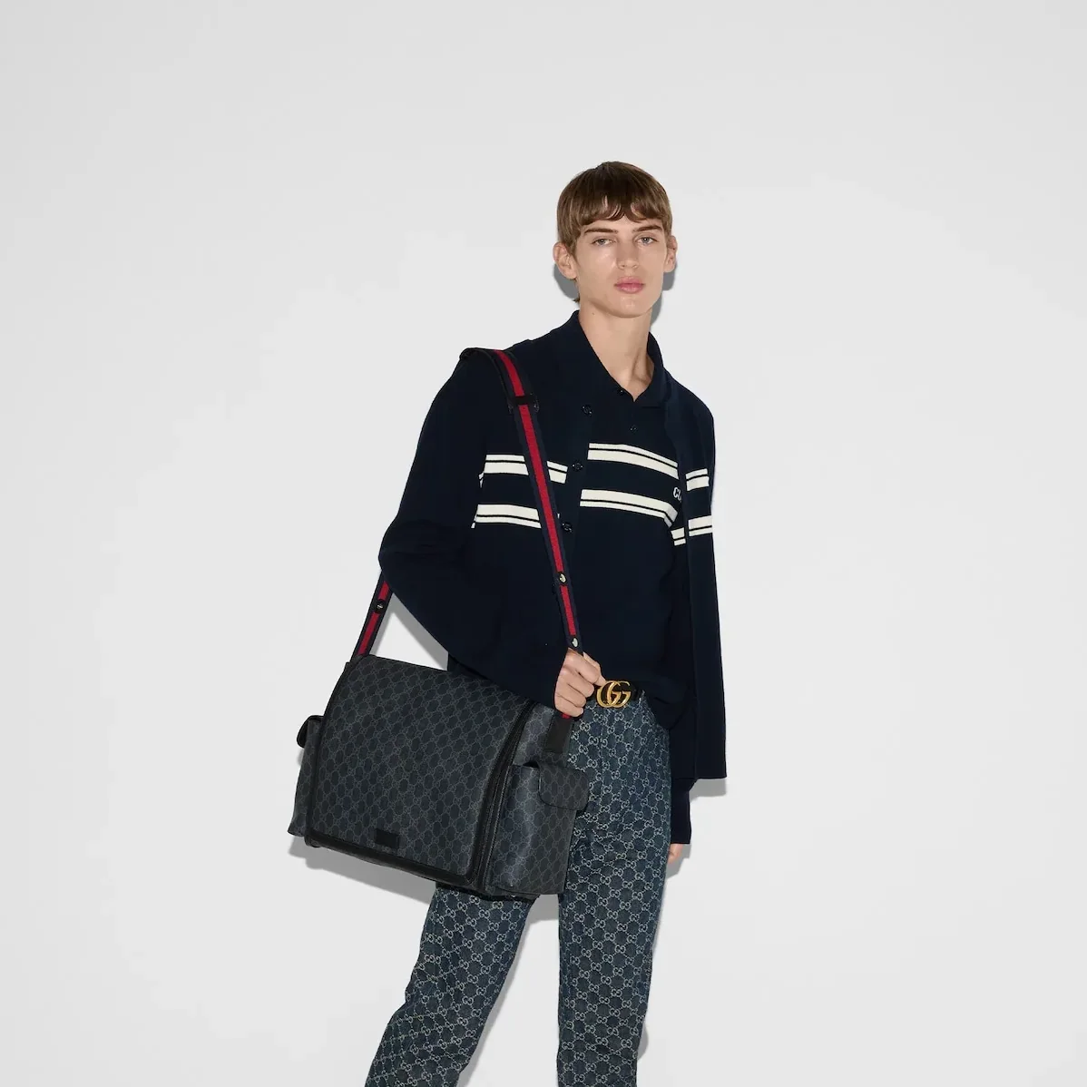 Gucci Supreme Diaper Bag Black /