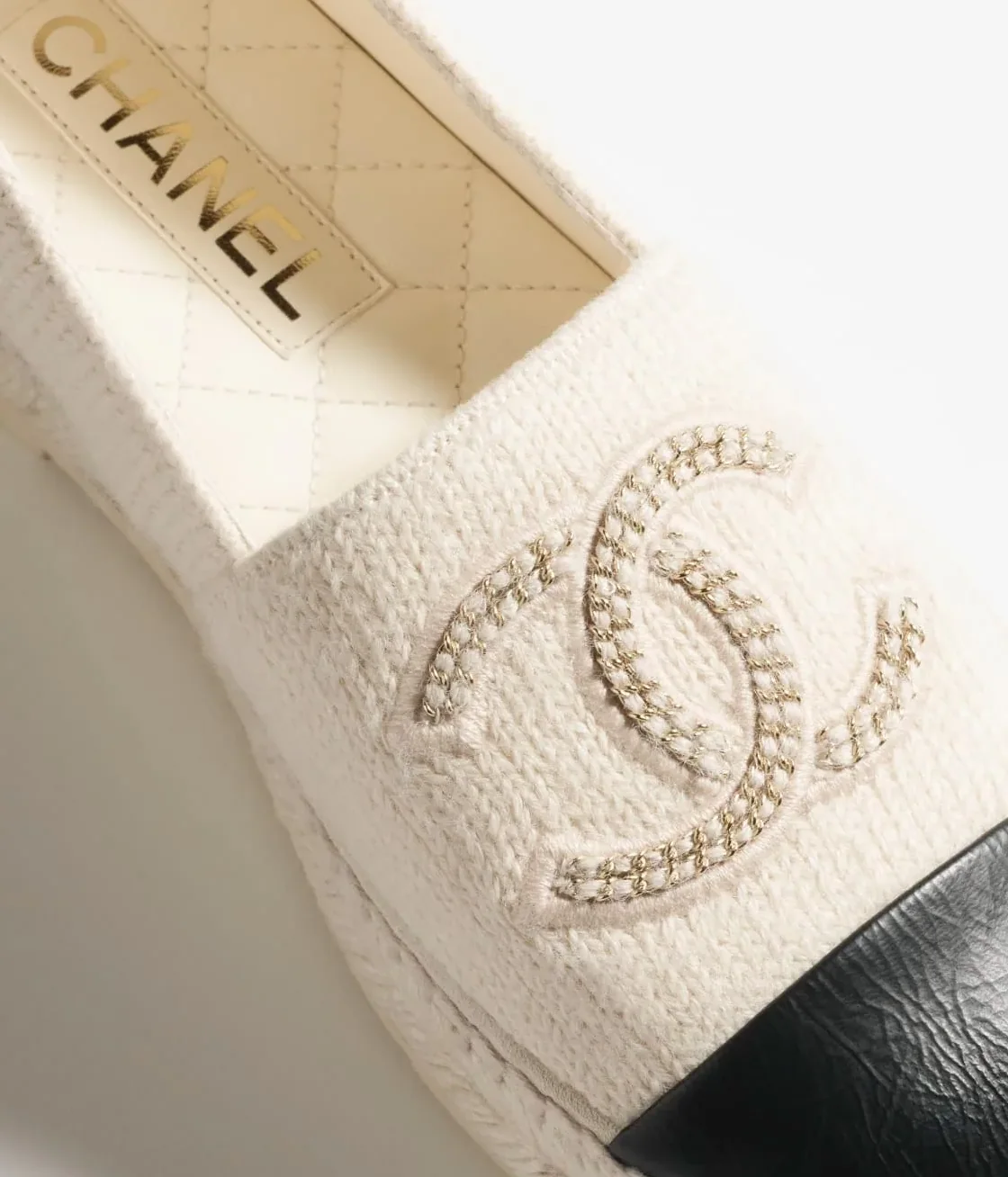 Chanel Espadrilles Ivory And Black Chanel Espadrilles Ivory And Black
