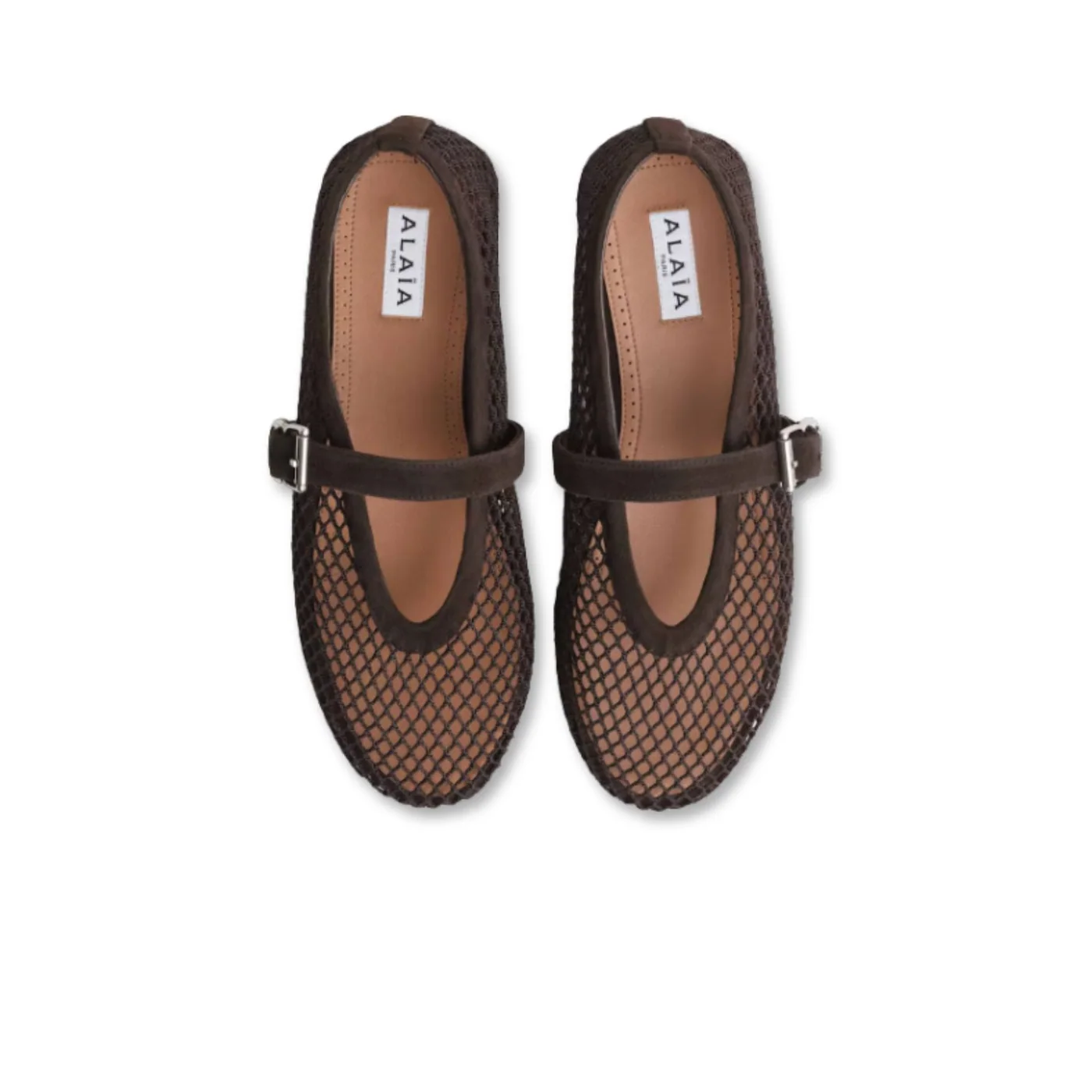 Alaia Ballet Flats In Fishnet Dark Brown - AA3A029TK061 - 733