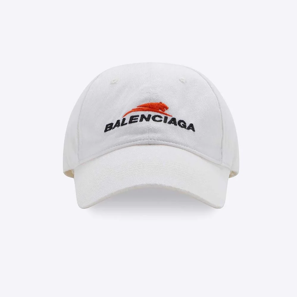 Balenciaga Year Of The Tiger Cap in White and Black Cotton Drill for Women Balenciaga Year Of The Tiger Cap in White and Black Cotton Drill for Women