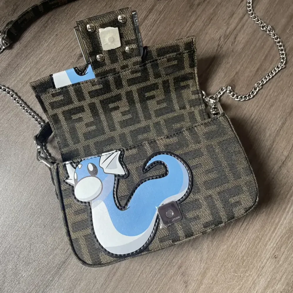 Fendi Baguette Mini FENDI x FRGMT x POKÉMON Brown FF Fabric Bag for Women