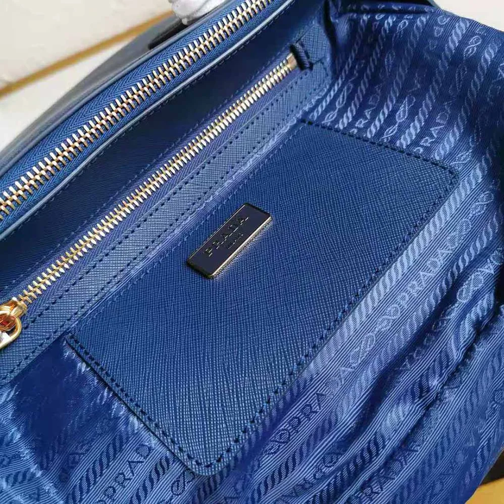 Prada Small Saffiano Leather Prada Galleria Bag for Women in Navy