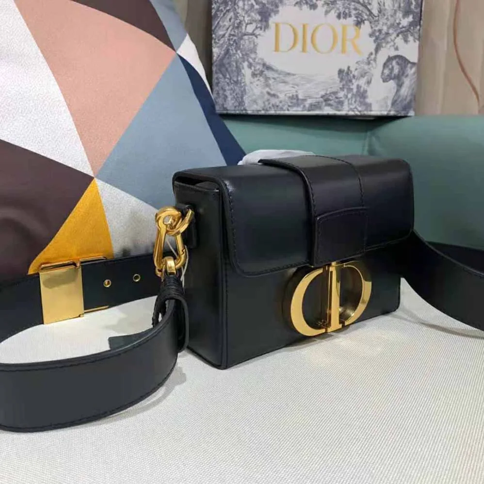 Dior 30 Montaigne Box Bag Black Box Calfskin for Women Dior 30 Montaigne Box Bag Black Box Calfskin for Women