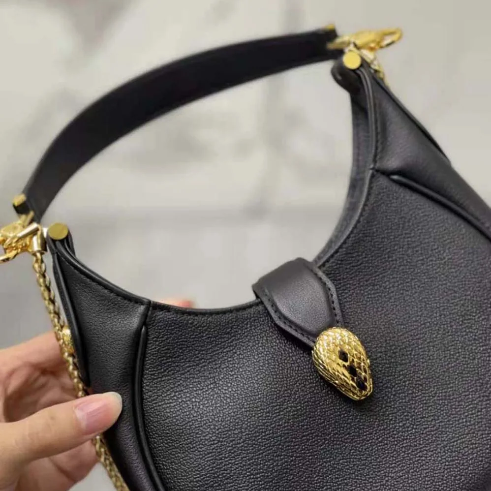 Bvlgari Serpenti Ellipse Shoulder Bag for Women in Black
