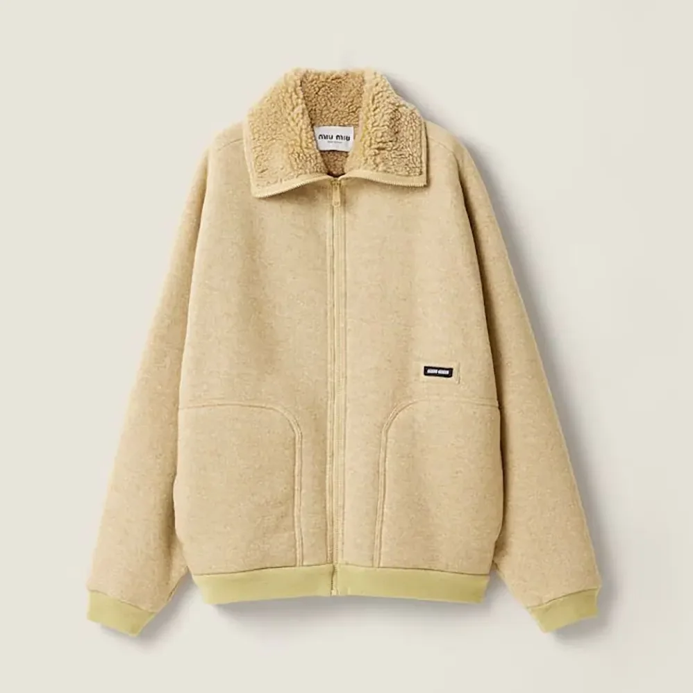Miu Miu Cotton Fleece Zipper Blouson Jacket for Women