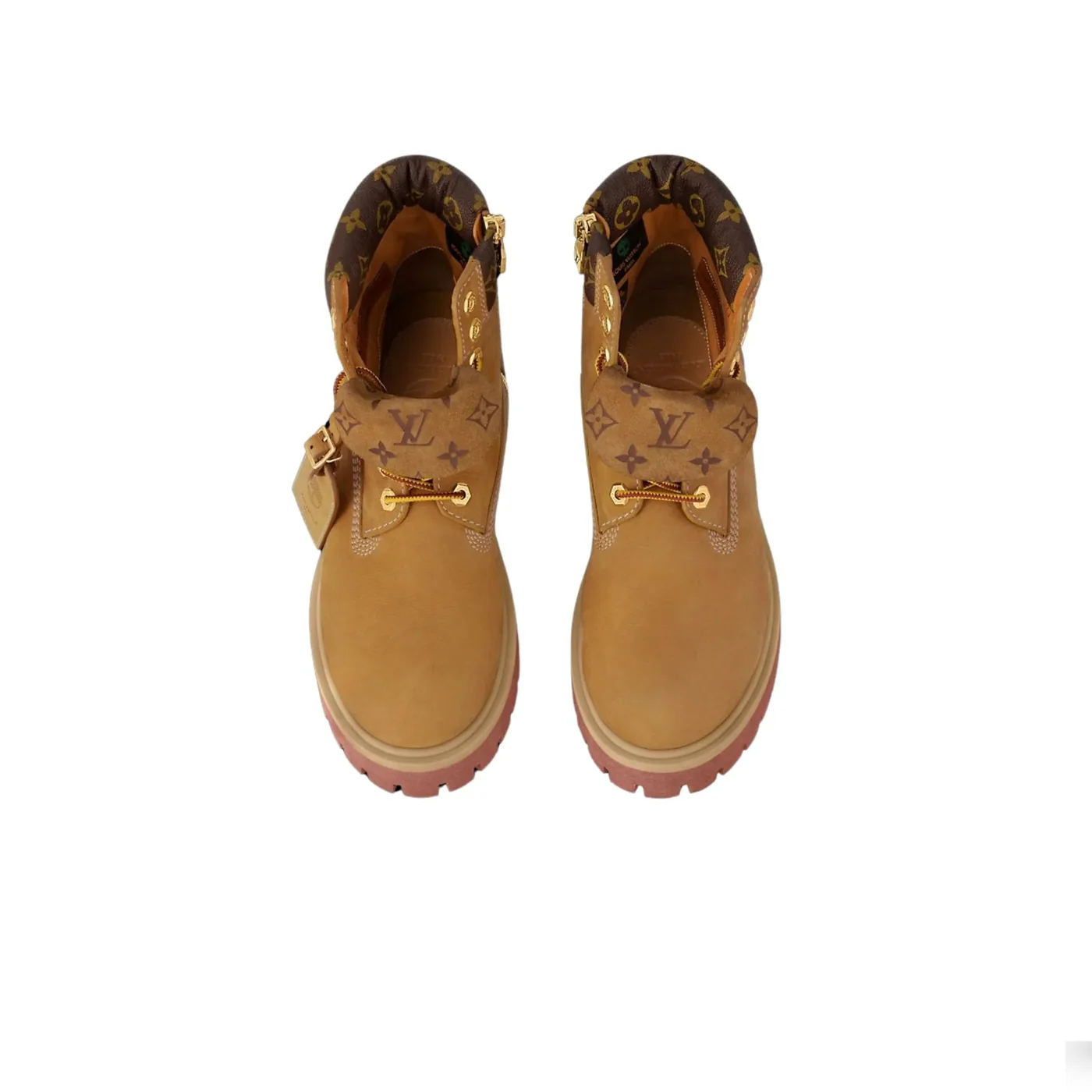 Louis Vuitton LV x Timberland Ankle Boots Beige 1AD74Z Louis Vuitton LV x Timberland Ankle Boots Beige 1AD74Z
