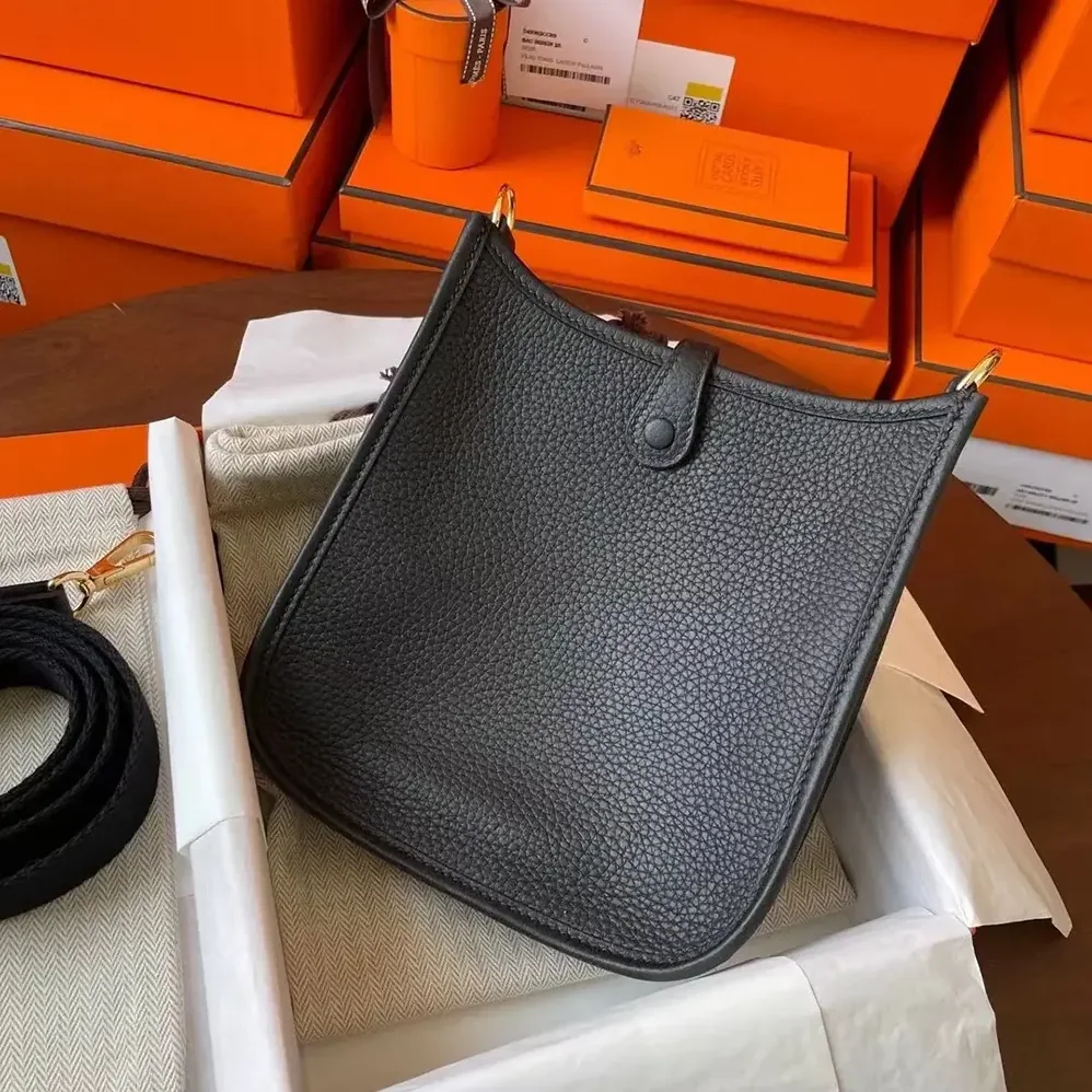 Hermes Evelyne 16 Amazone in Clemence Leather for Women in Black/Gold