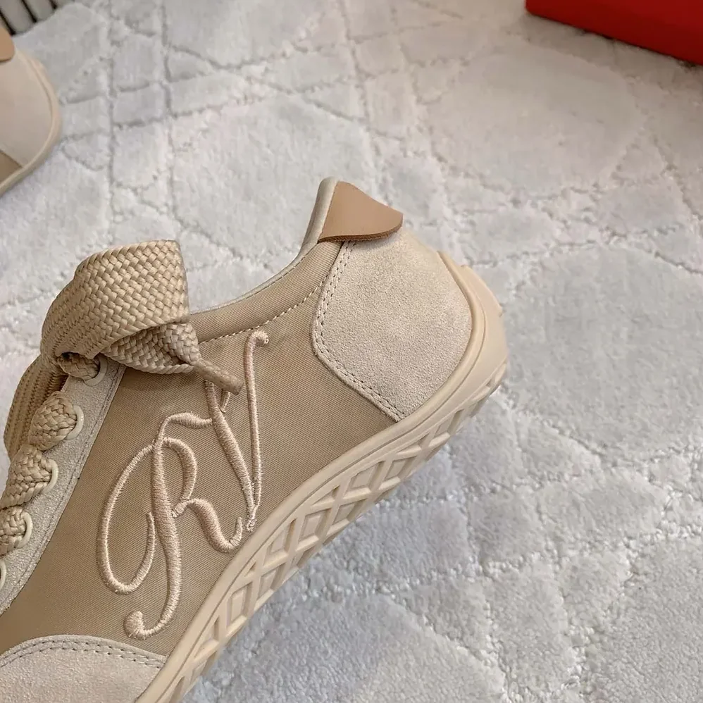 Roger Vivier Viv Low Sneakers in Suede for Women in Beige