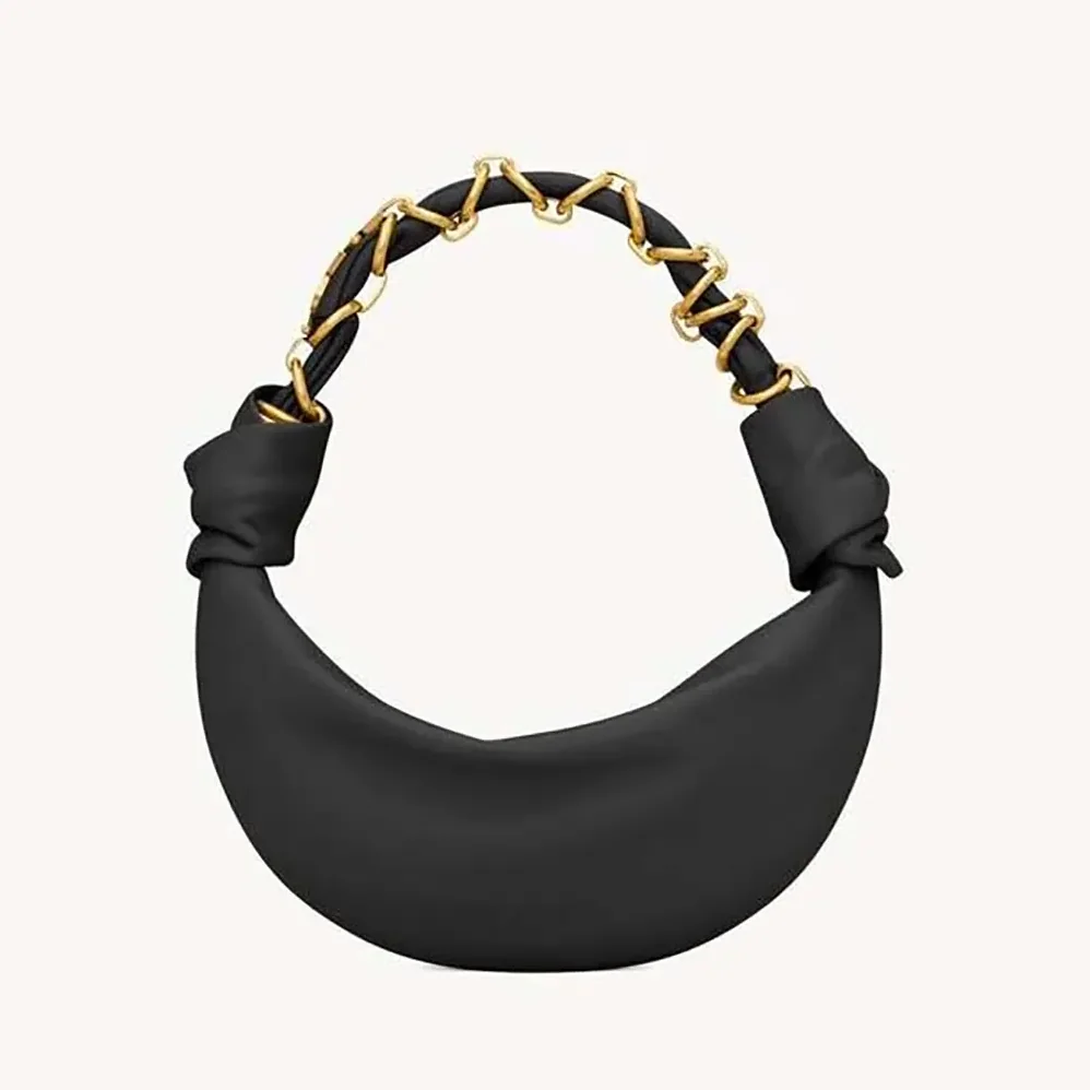 Saint Laurent YSL Amalia Mini Hobo In Lambskin Black for Women Saint Laurent YSL Amalia Mini Hobo In Lambskin Black for Women