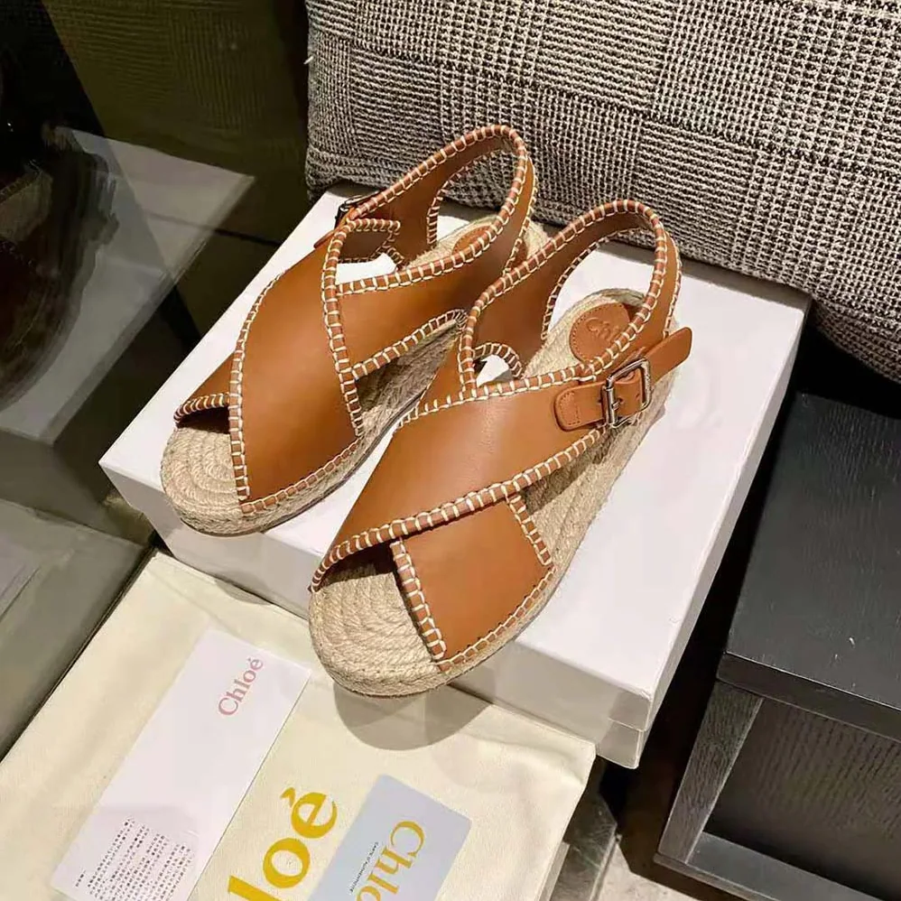 Chloe Lucinda Flat Espadrille for Women in Brown Chloe Lucinda Flat Espadrille for Women in Brown