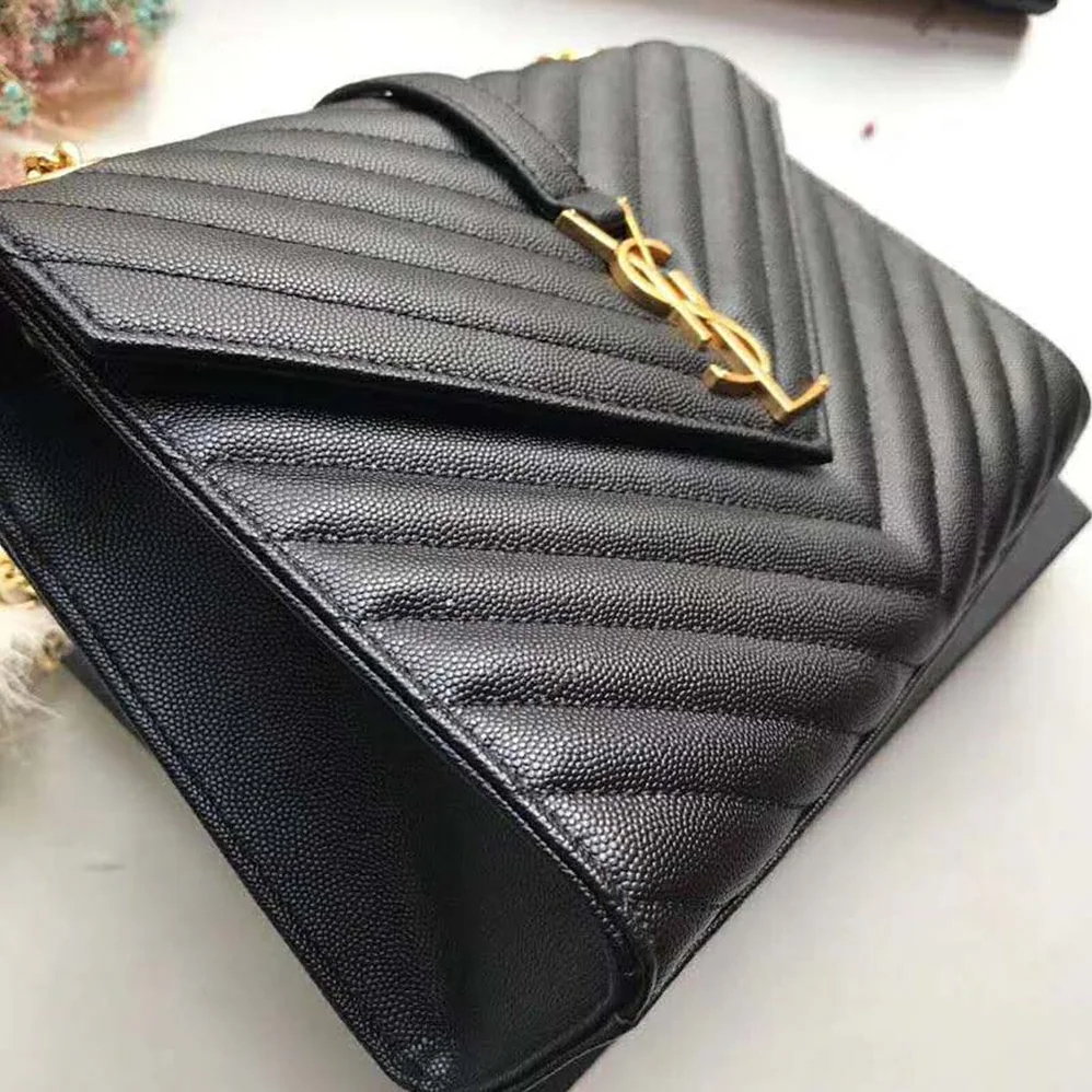 Saint Laurent YSL Envelope Large Grain De Poudre Embossed for Women