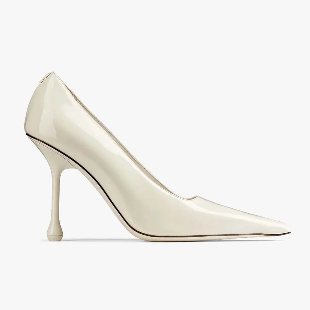 Jimmy Choo Ixia 95 Latte Patent Leather Pumps-IXIA95PAT for Women
