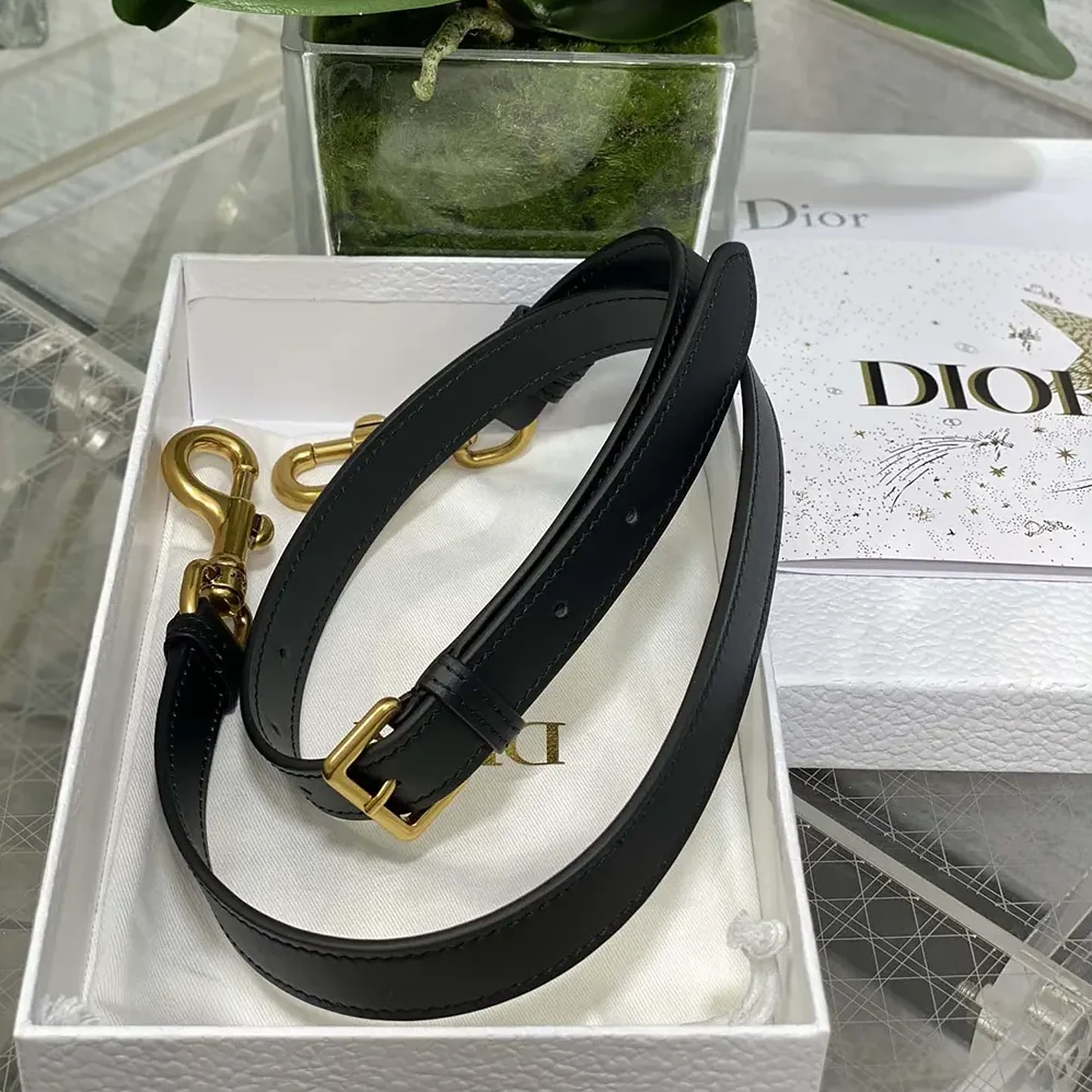 Dior Mini Saddle Bag with Strap Black Grained Calfskin for Women Dior Mini Saddle Bag with Strap Black Grained Calfskin for Women