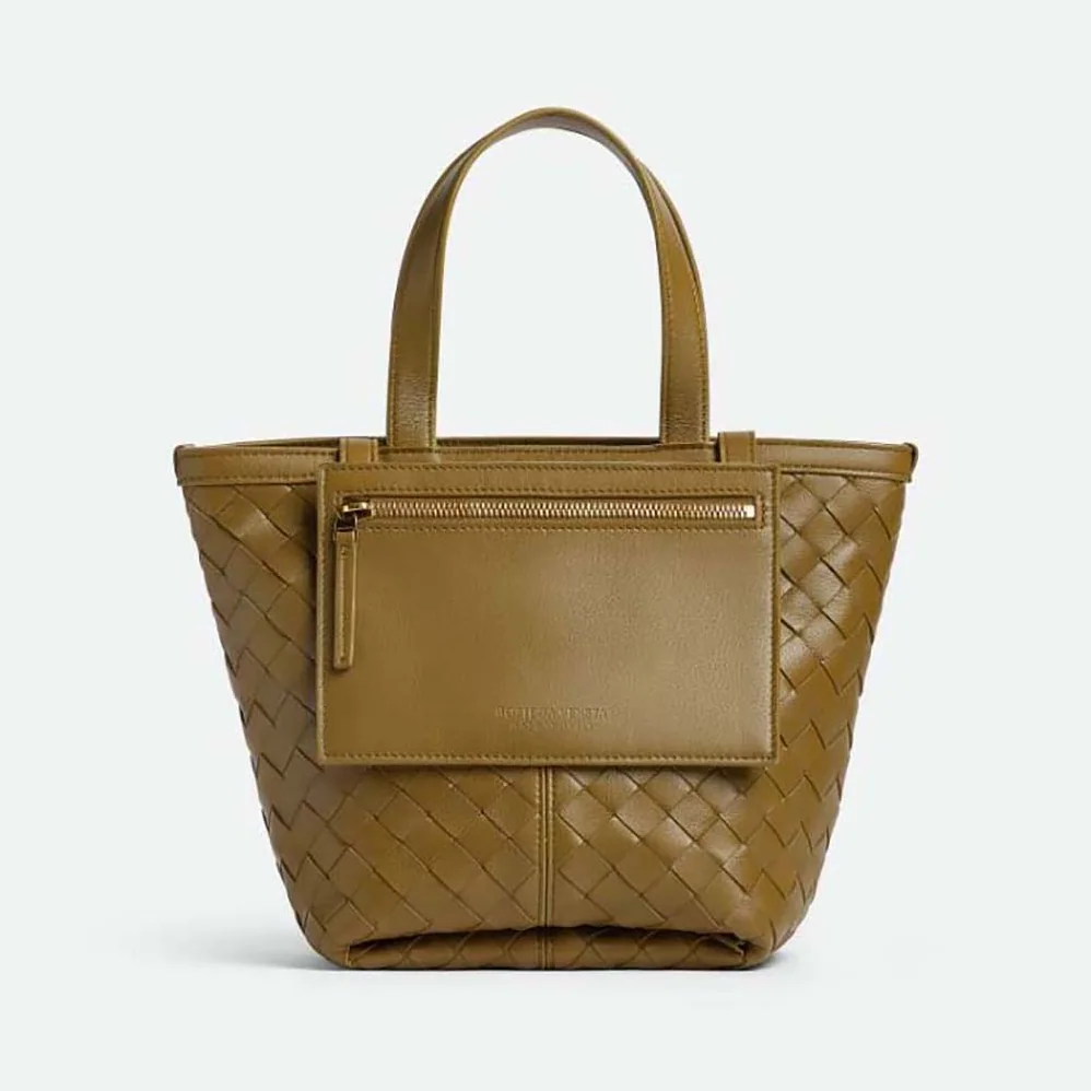 Bottega Veneta Small Flip Flap in Lambskin Leather for Women in Brown Bottega Veneta Small Flip Flap in Lambskin Leather for Women in Brown