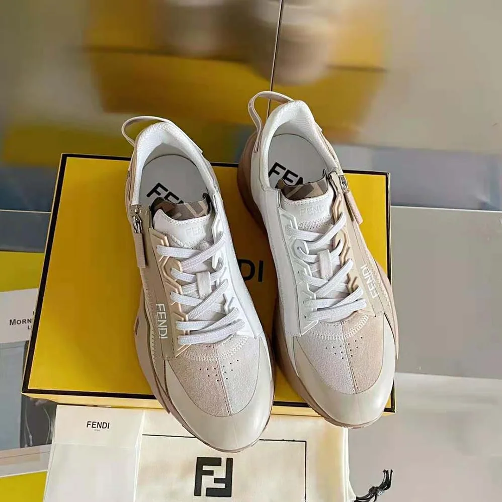 Fendi Flow Beige Suede Low for Men in Tops