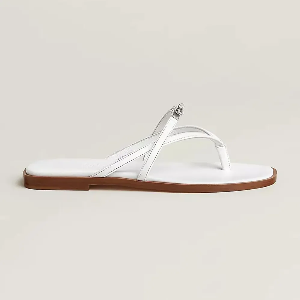 Hermes Miss Sandal in Calfskin for Women in White Hermes Miss Sandal in Calfskin for Women in White