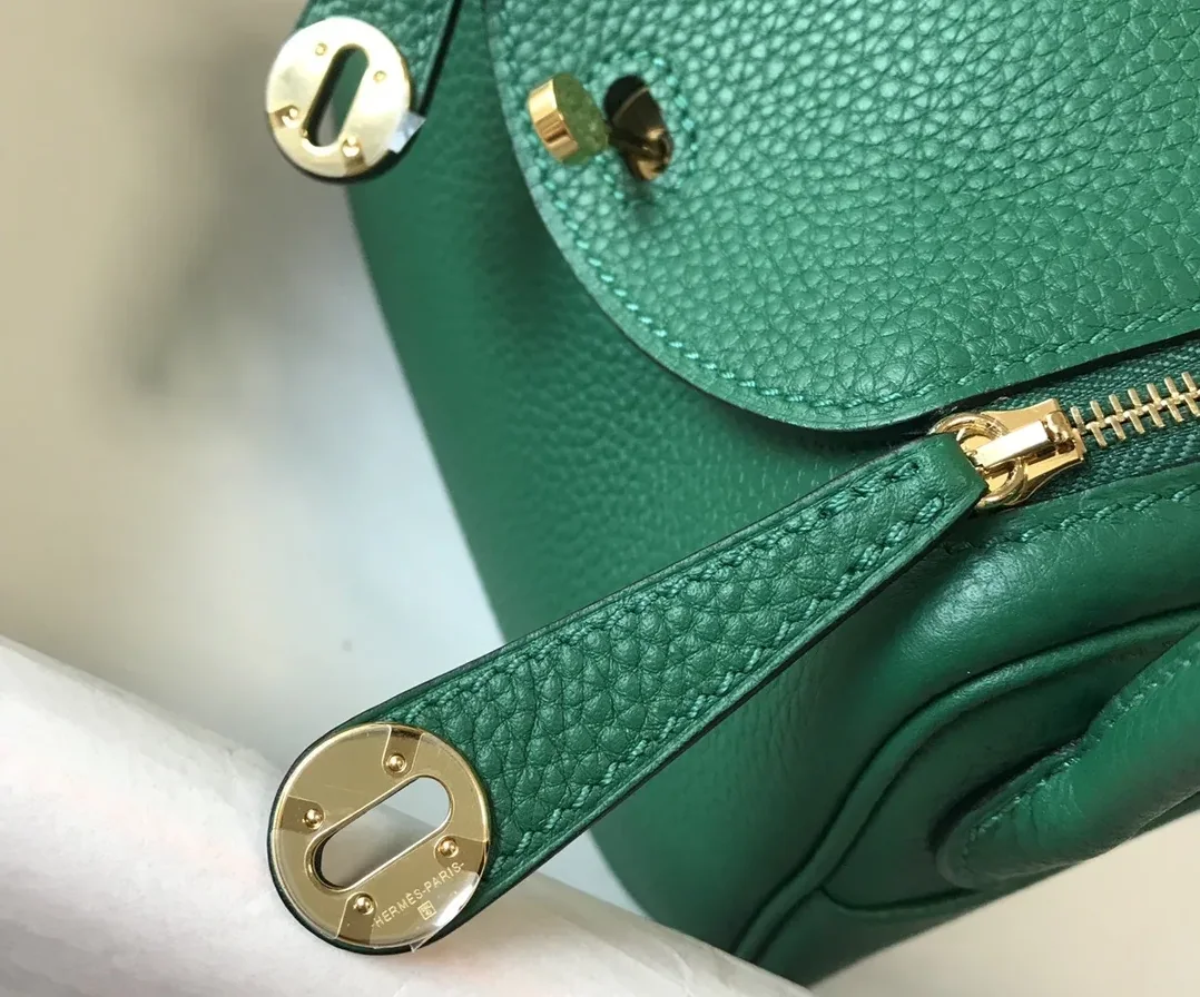Hermes Lindy Mini Clemence Bag Green Hermes Lindy Mini Clemence Bag Green