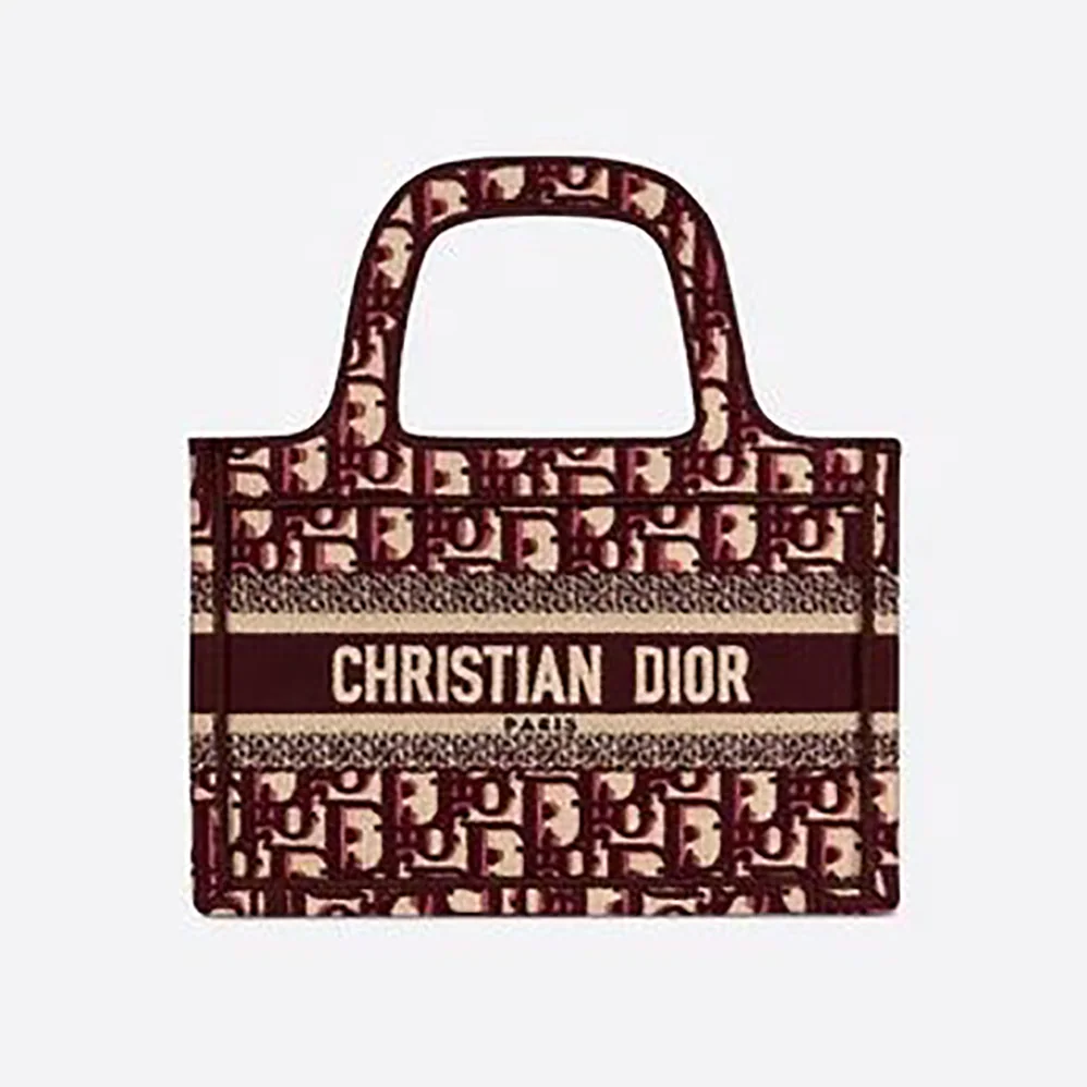Dior Mini Dior Book Tote Burgundy Dior Oblique Embroidery for Women Dior Mini Dior Book Tote Burgundy Dior Oblique Embroidery for Women