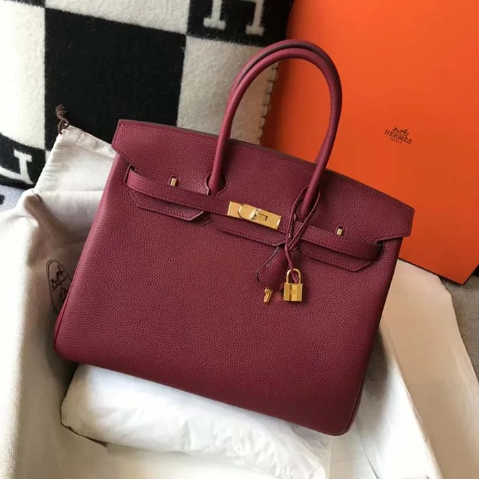 Hermes Birkin 30 Bag in Epsom Leather with Gold Hardware in Maroon Hermes Birkin 30 Bag in Epsom Leather with Gold Hardware in Maroon