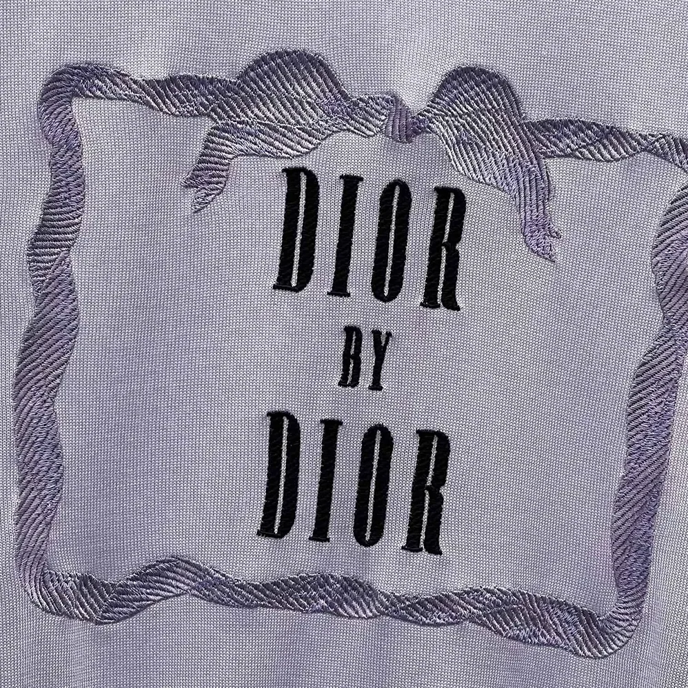 Dior Book Cover Short-Sleeved Sweater Lilas Silk Knit for Women