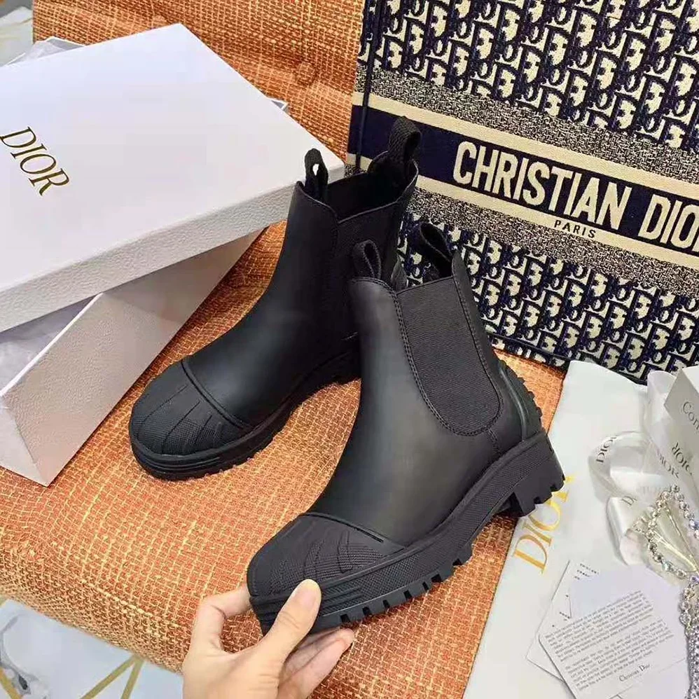 Dior Dioriron Ankle Boot Black Rubber and Calfskin for Women Dior Dioriron Ankle Boot Black Rubber and Calfskin for Women