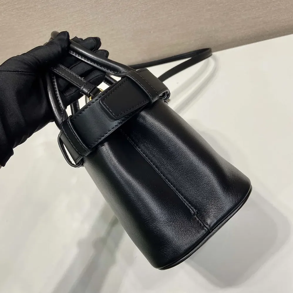 Prada Wome Buckle Small Leather Bag With Belt in Black Prada Wome Buckle Small Leather Bag With Belt in Black